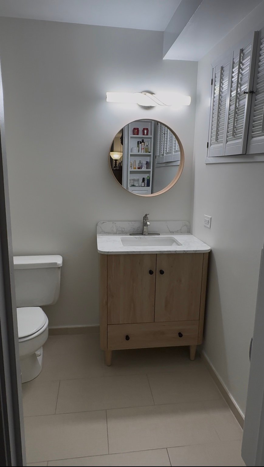 Custom Vanity and LED Mirror Bathroom Remodel Arlington VA