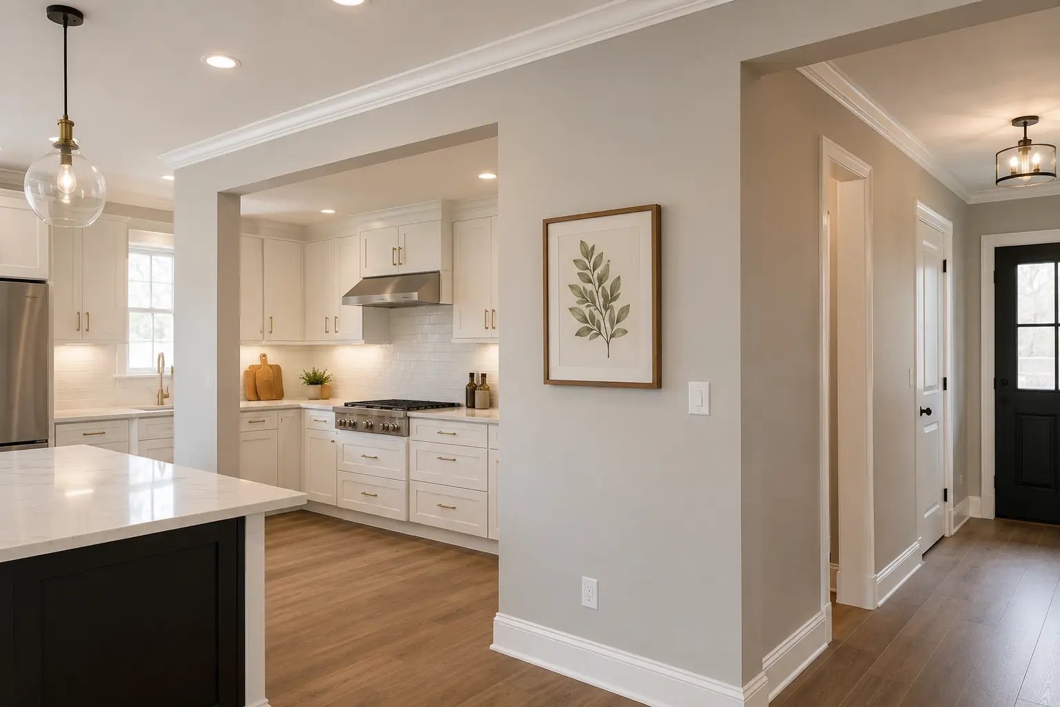 Kitchen drywall painting and trim work Arlington VA
