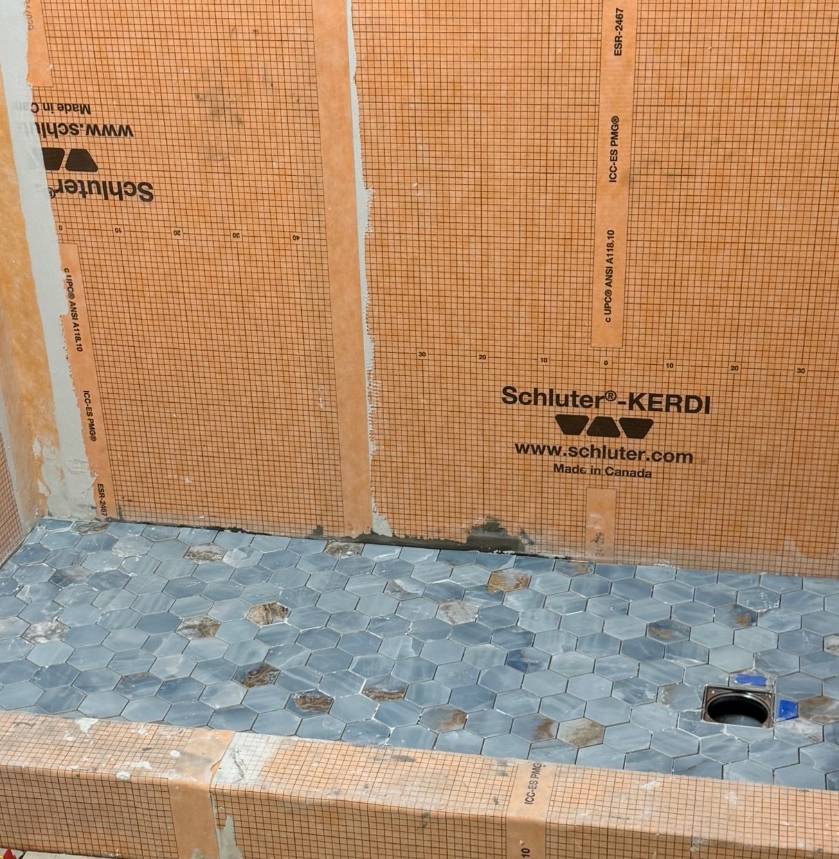 Bathroom tile and shower waterproofing installation in Arlington VA