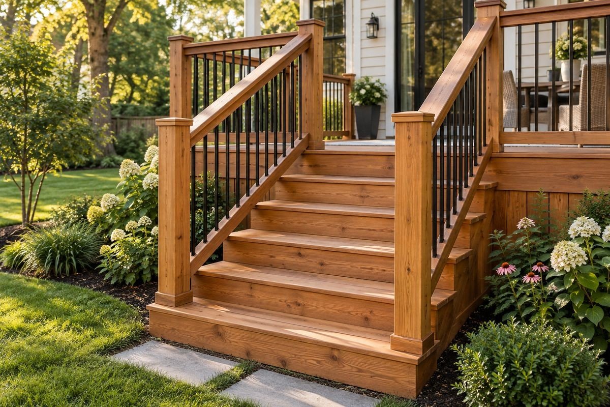 New deck stairs and railings installed in Arlington, VA